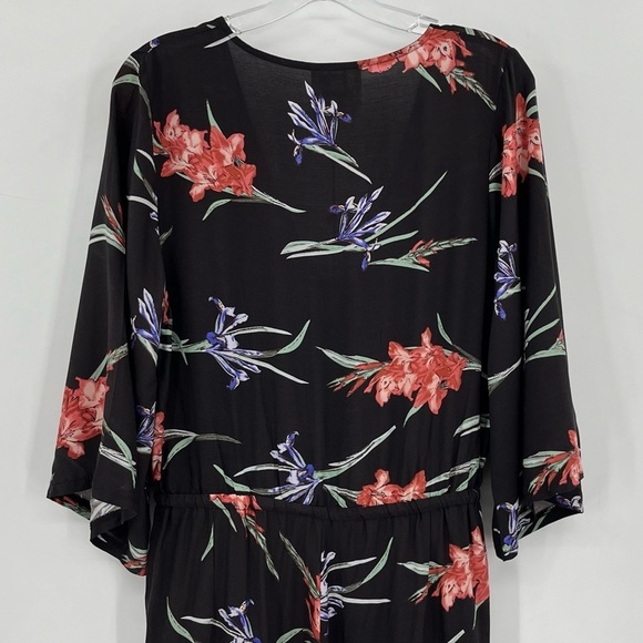 NWT Jaase Black Floral Boho Wide Leg Jumpsuit Size Large - Picture 6 of 8